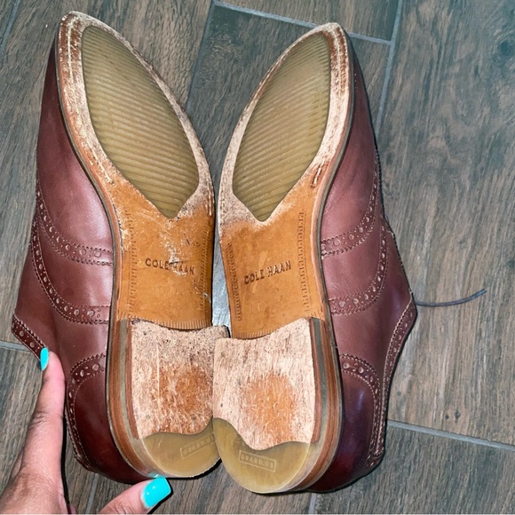Cole Haan Cambridge Wingtip Dark Brown Walnut Leather Oxfords Size 12M - Picture 8 of 11